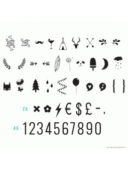 Simbolos e numeros p/caixa...